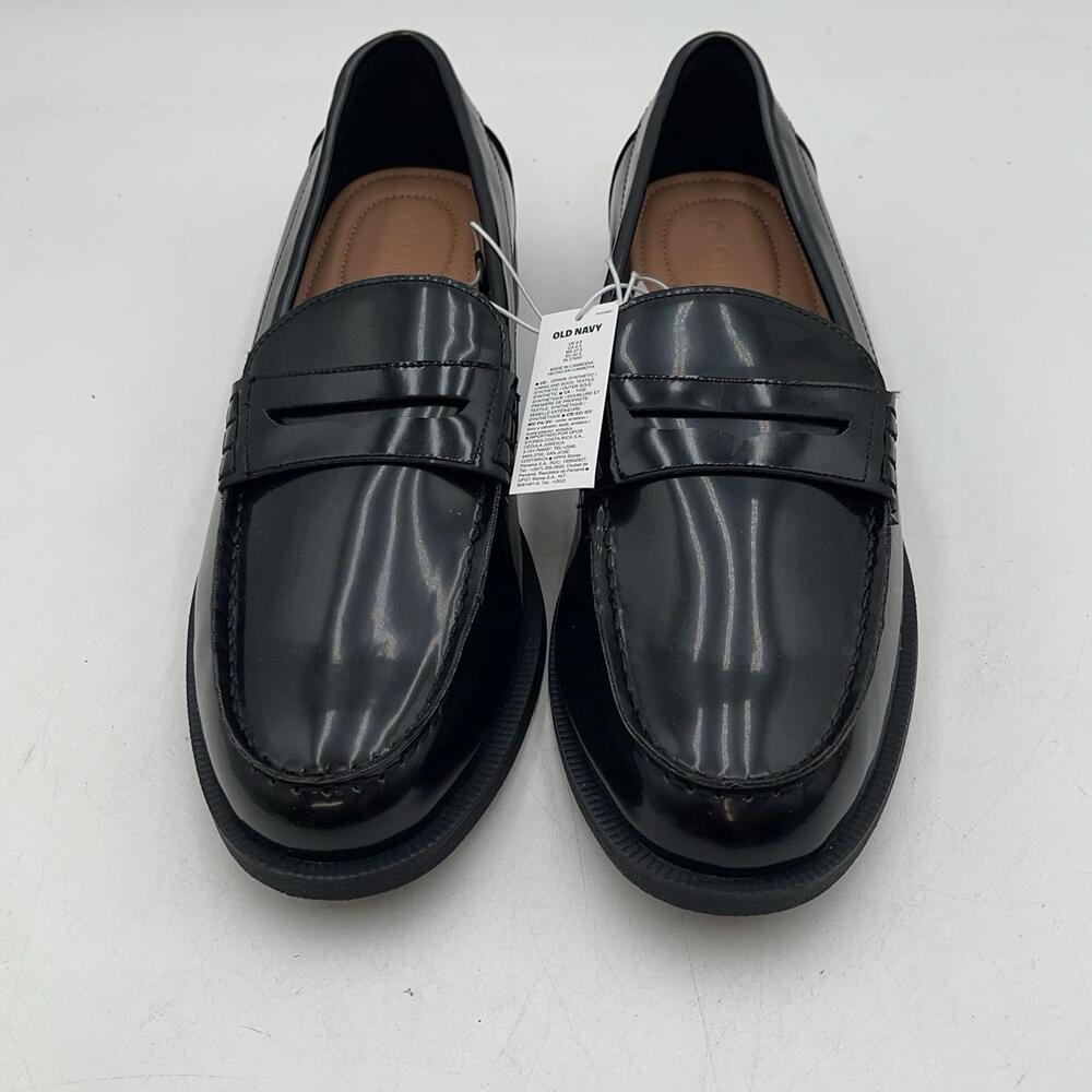 Old Navy Shoes Womens Black Penny Loafer Flats Slip On Comfort Size 9.5